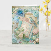 Carte Art Déco Anniversaire (Fleur jaune)