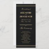 Carte Art Déco Classic Black Wedding Program Card (Devant)