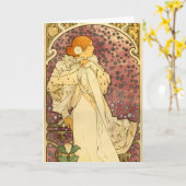 Carte Art déco d'Alphonse Mucha (Fleur jaune)