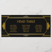 Carte Art Déco Gatsby Mariage Head Table (Dos)