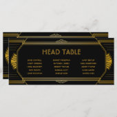 Carte Art Déco Gatsby Mariage Head Table (Devant / Derrière)