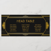 Carte Art Déco Gatsby Mariage Head Table (Devant)
