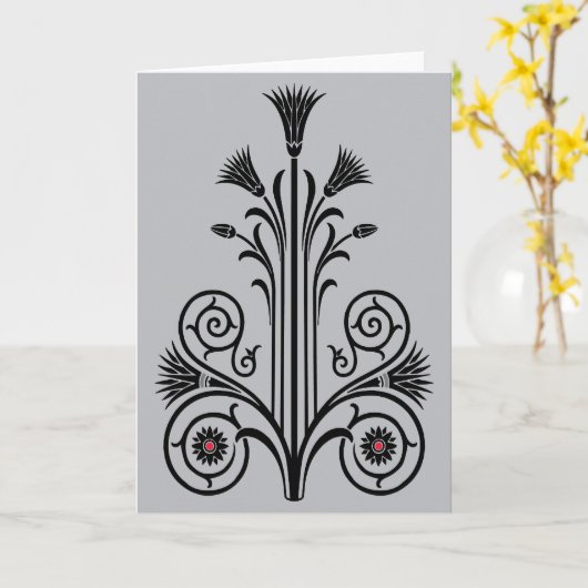 Carte Art Déco Lotus (égyptien) (Fleur jaune)