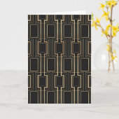 Carte Art déco noir et or (Fleur jaune)