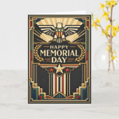 Carte Art Deco Patriotic Memorial Day  (Fleur jaune)
