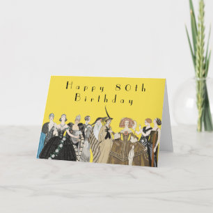 Carte Art Déco vintage, George Barbier 80e anniversaire