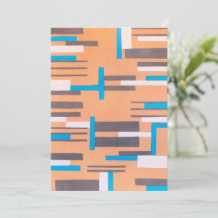 Carte Art Déco vintage Jazz Pochoir, motif géométrique