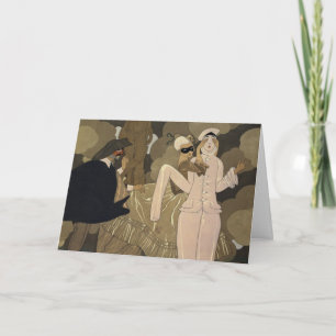 Carte Art déco vintage, surprise par George Barbier