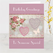 Carte Art Décoratif Floral Rose (Fleur jaune)