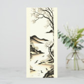 Carte Art d'encre de paysage japonais No3 (Debout devant)