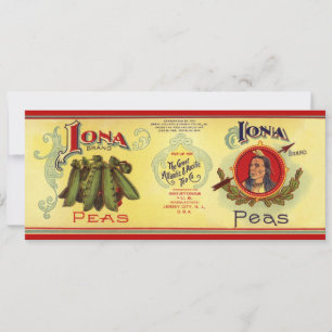 Carte Art d'étiquette de canette de légumes vintage, pet