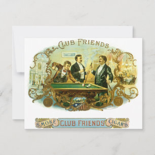 Carte Art d'étiquette de cigare vintage, Club Friends Bi
