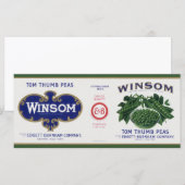 Carte Art d'étiquette de conserve de légumes anciens, Wi (Devant / Derrière)