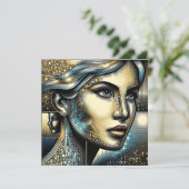 Carte Art d'IA abstrait | Visage de femme (Debout devant)