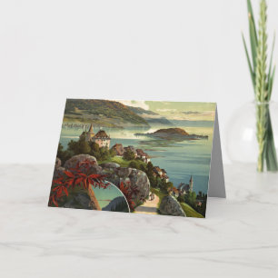 Carte Art d'illustration de voyage vintage en Suisse