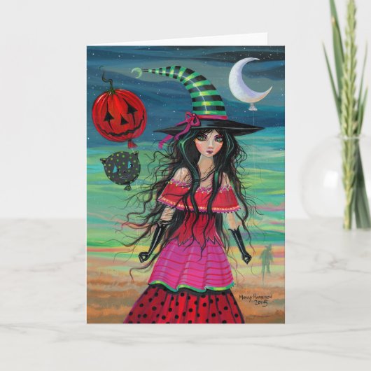 Carte Art d'imaginaire de Halloween de sorcière de (Devant)