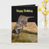 Carte Art Dimensionnel Otter Anniversaire (Fleur jaune)