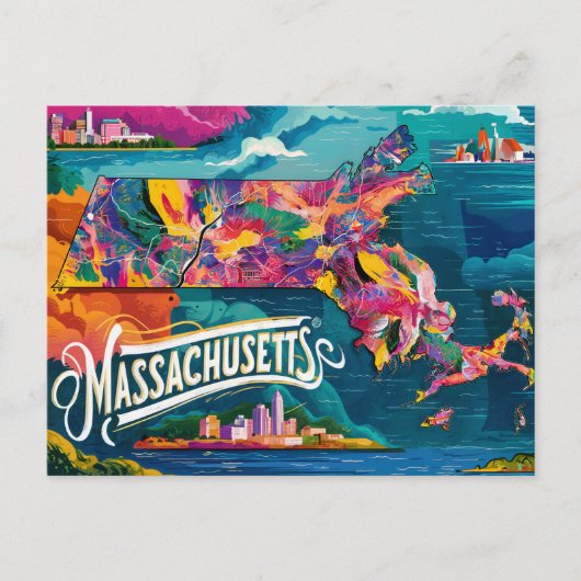 Carte Art du Massachusetts (Devant)