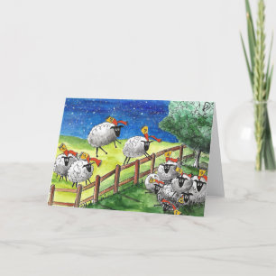 Carte Art du mouton, art populaire Aquarelle peinture pe
