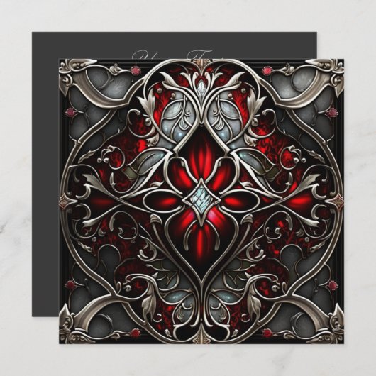 Carte Art du rubis métallique (Devant / Derrière)