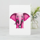 Carte Art Eléphant Rose (Debout devant)