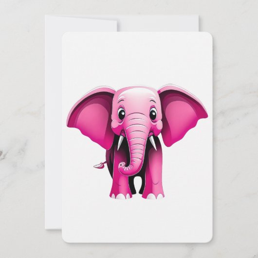 Carte Art Eléphant Rose (Devant)
