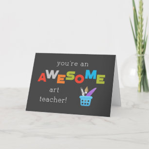 Carte Art Enseignant Appréciation Jour Peinture Brush Aw