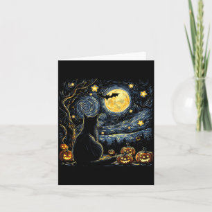 Carte Art étoilé Halloween Nuit Art Peinture Noir