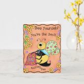 Carte Art fantaisie de l'abeille de miel d'abeille (Fleur jaune)