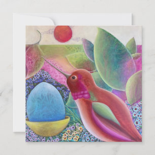 Carte Art fantaisiste de colibri