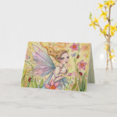 Carte Art féerique d'imaginaire de mère et de bébé de (Fleur jaune)