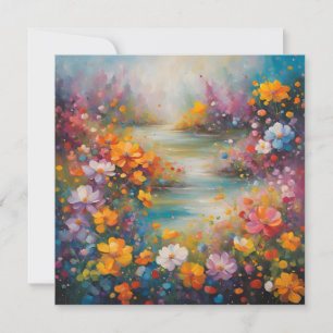 Carte Art Floral Abstrait