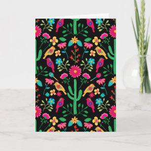 Carte Art folklorique traditionnel mexicain Couleurs viv