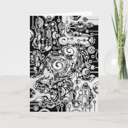 Carte Art Géométrique Noir Et Blanc 3 (Devant)