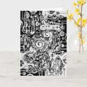 Carte Art Géométrique Noir Et Blanc 3 (Fleur jaune)