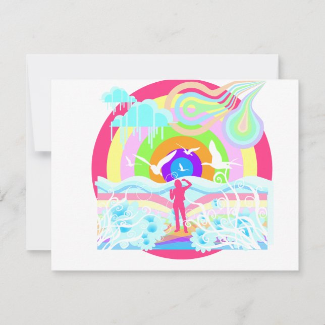 Carte Art hippy des années 1960 (Devant)