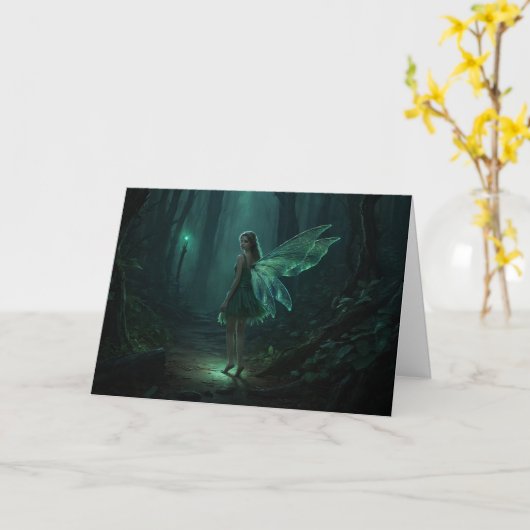 Carte Art Imaginaire Fée Forêt Enchantée (Fleur jaune)