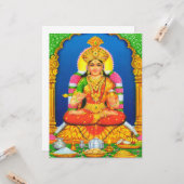 Carte Art indien Lakshmi déesse Religion hindoue (Devant/Arrière en situation)
