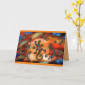 Carte Art Kokopelli (Fleur jaune)