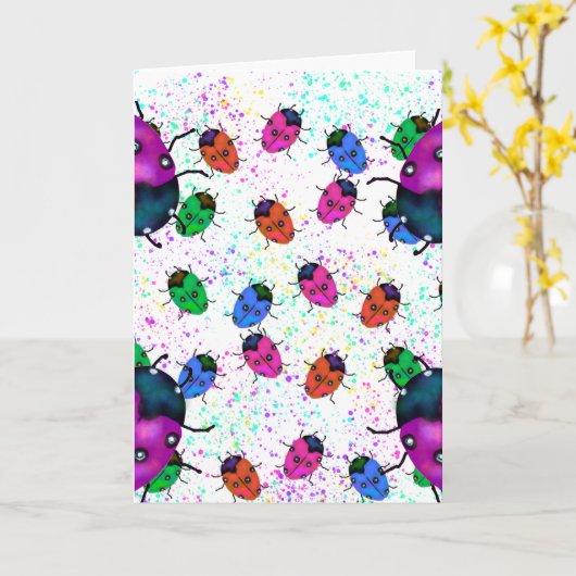 CARTE ART LADYBUG (Fleur jaune)