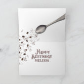 Carte Art latte de café Monogram | Joyeux anniversaire (Intérieur)