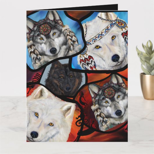 CARTE ART LOUP (Petite plante)