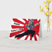 Carte Art martial Karaté Fête des Pères (Fleur jaune)