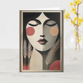 Carte Art méditatif moderne du milieu du siècle (Fleur jaune)