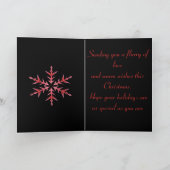 Carte Art minimaliste de flocon de neige rouge dessiné à (Intérieur)