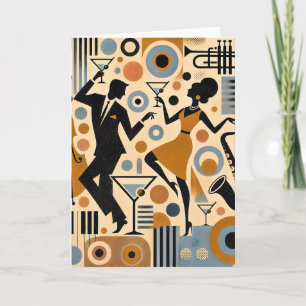 Carte Art minimaliste de l'ère du jazz du milieu du sièc
