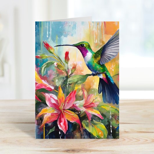 Carte Art Moderne Coloré de Colibri