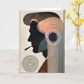 Carte Art Moderne du Milieu du Siècle Contemplation (Fleur jaune)