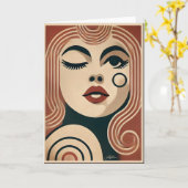 Carte Art Moderne Du Milieu Du Siècle Le Lieu De Beauté (Fleur jaune)