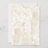Carte Art moderne Gold White Floral Doodles (Dos)